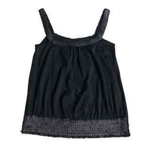 Diane Von Furstenberg Top Womens M Black Silk Wool Blend Sequin Sleeveless Tank